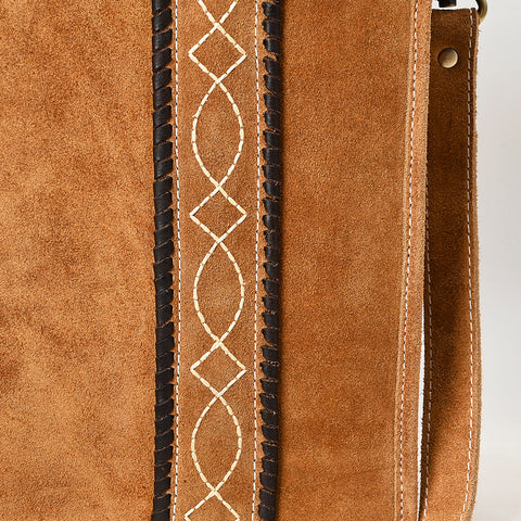 American Darling Boot Stitched Braided Genuine Leather Tote Bag