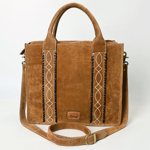 American Darling Boot Stitched Braided Genuine Leather Tote Bag