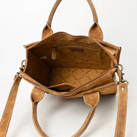 American Darling Boot Stitched Braided Genuine Leather Tote Bag