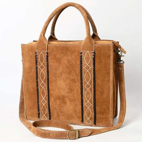 American Darling Boot Stitched Braided Genuine Leather Tote Bag
