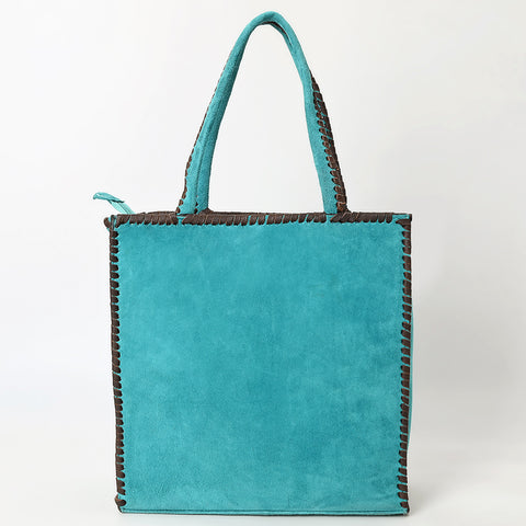 American Darling Western Tote Bag Genuine suede Leather with Whipstitch Detailing
