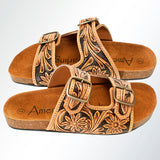 ADFTE103-9 carved genuine leather sandal footwear flip flop