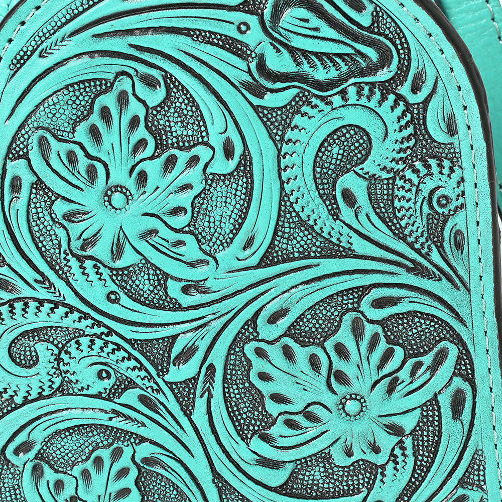 ADBG1542 Hand-Tooled Leather Sling Backpack - Western Crossbody Daypack