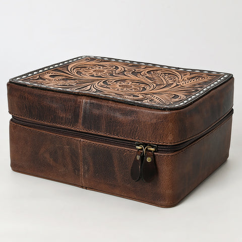 American Darling Tooled Leather Jewelry Case Genuine Western Cowgirl Organizer
