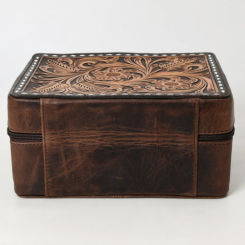 American Darling Tooled Leather Jewelry Case Genuine Western Cowgirl Organizer