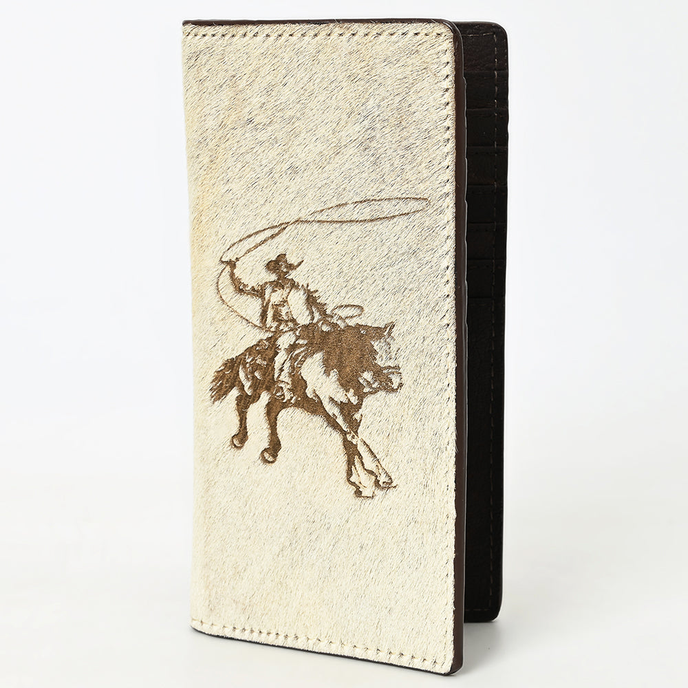 ADBGM461 Hair-On Leather Roper Wallet - Engraved Design by American Darling