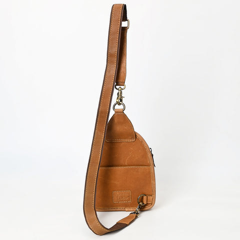 American Darling Tooled Cowhide Leather Sling Bag-Western Floral Crossbody