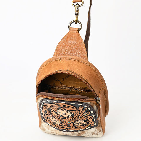 American Darling Tooled Cowhide Leather Sling Bag-Western Floral Crossbody
