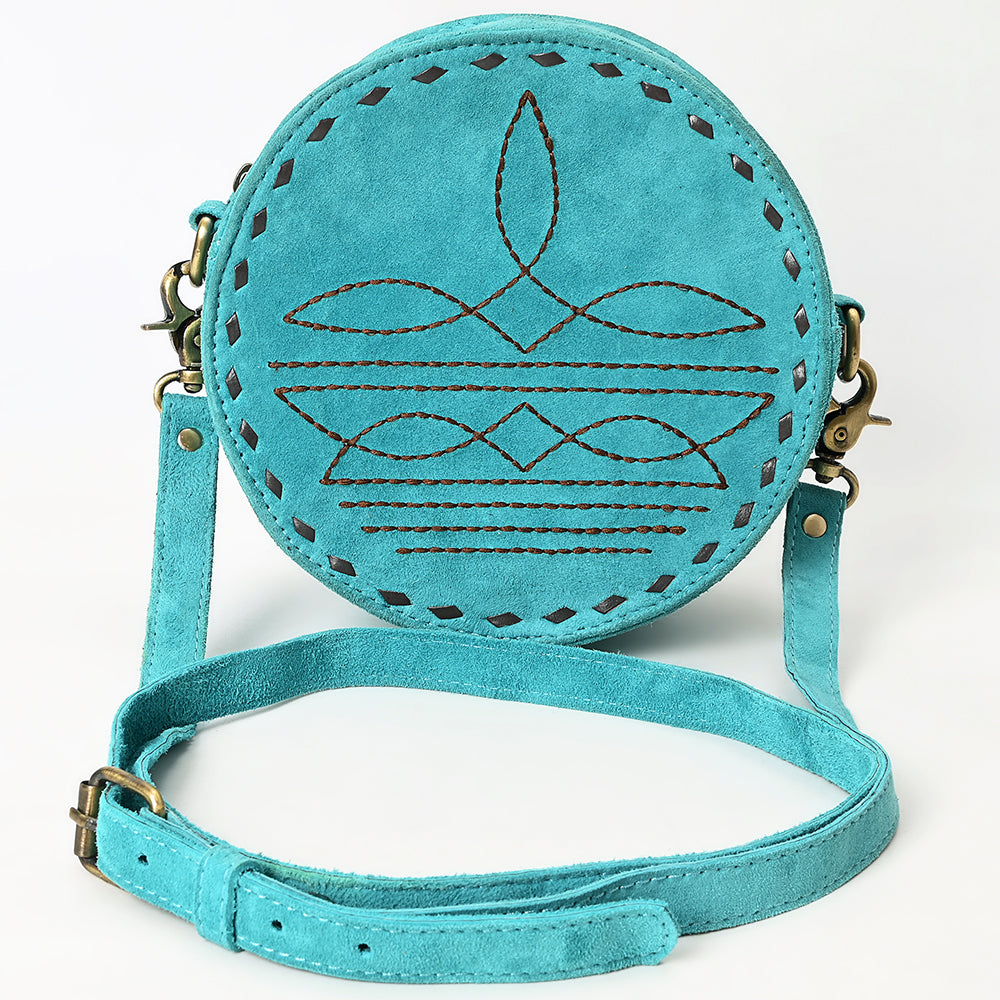 ADBGA620 Genuine Leather Western Canteen Bag-Round Crossbody for Women