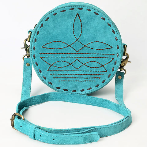 American Darling Boot Stitched Genuine Suede Leather Canteen Bag