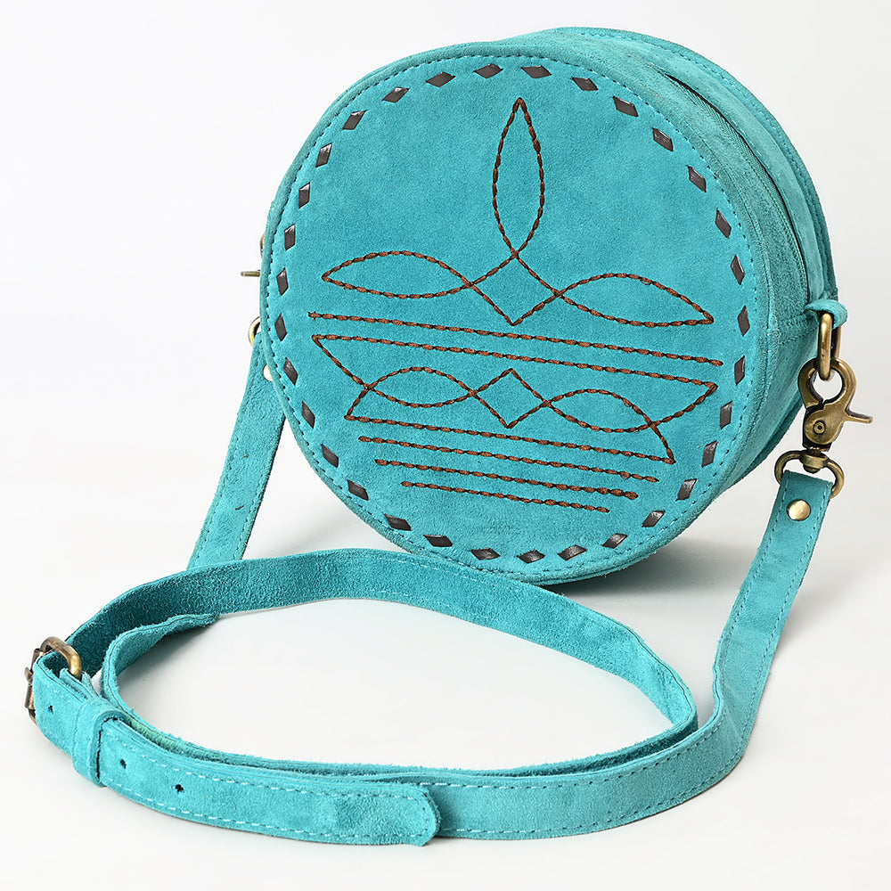 ADBGA620 Genuine Leather Western Canteen Bag-Round Crossbody for Women