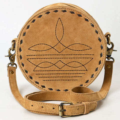 American Darling Boot Stitched Genuine Suede Leather Canteen Bag