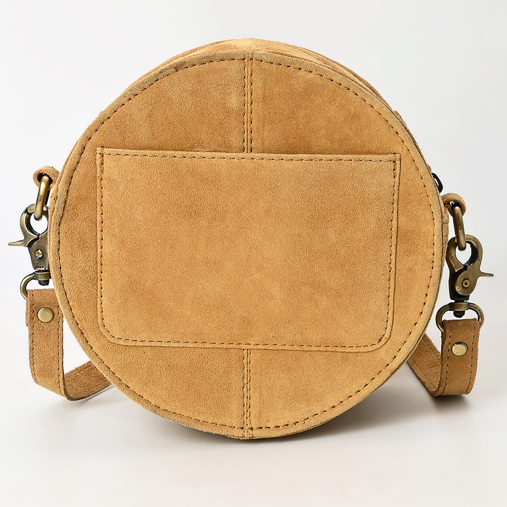 ADBGA620 Genuine Leather Western Canteen Bag-Round Crossbody for Women