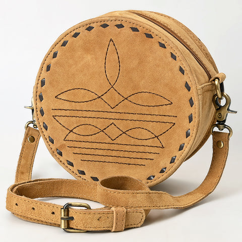 American Darling Boot Stitched Genuine Suede Leather Canteen Bag