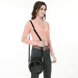 ADBGA620 Genuine Leather Western Canteen Bag-Round Crossbody for Women