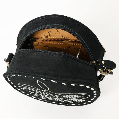 American Darling Boot Stitched Genuine Suede Leather Canteen Bag
