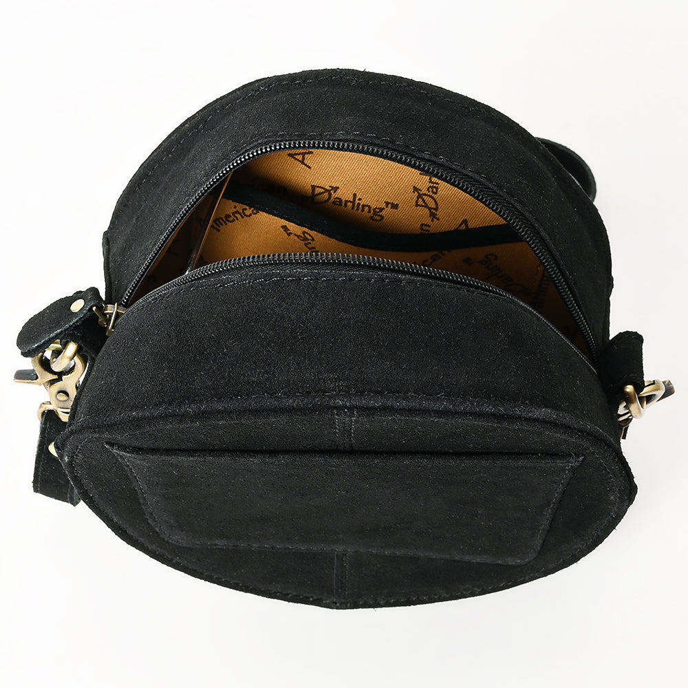 ADBGA620 Genuine Leather Western Canteen Bag-Round Crossbody for Women