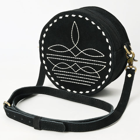 American Darling Boot Stitched Genuine Suede Leather Canteen Bag