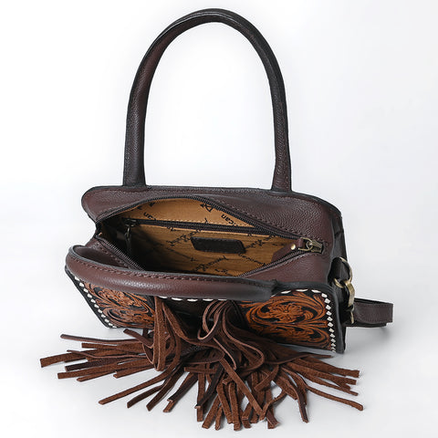 American Darling Hand Tooled Hair-On Cowhide Genuine Leather Tote Bag