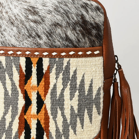 American Darling Hair-On Cowhide Saddle Blanket Genuine Leather Sling Bag