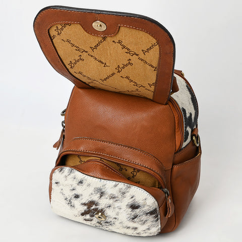American Darling Hand Tooled Hair-On Cowhide Genuine Leather Backpack