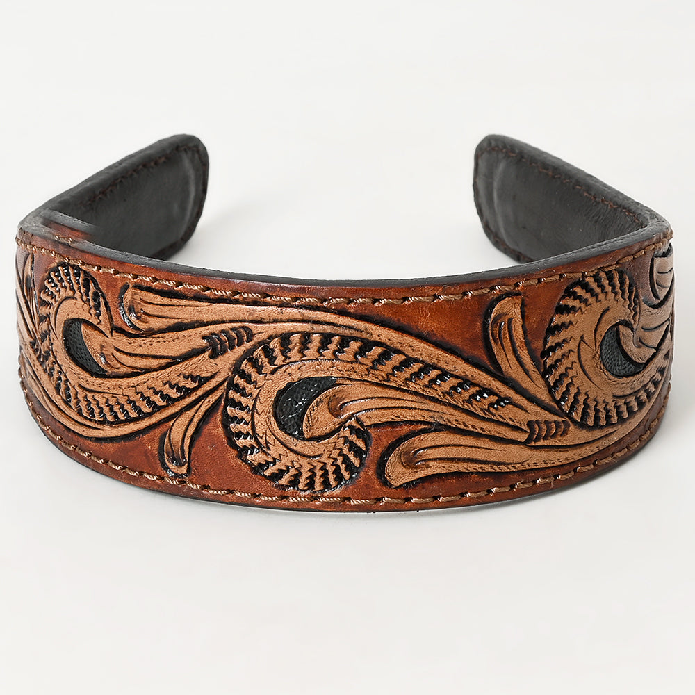 ADABA105 Rustic Western Hand-Tooled Leather Hair Band-Cowgirl Style Headwear by American Darling