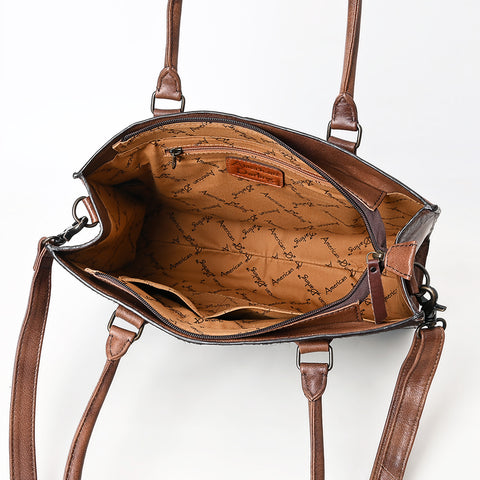 American Darling Western Genuine Leather Crocodile Embossed Tote Bag