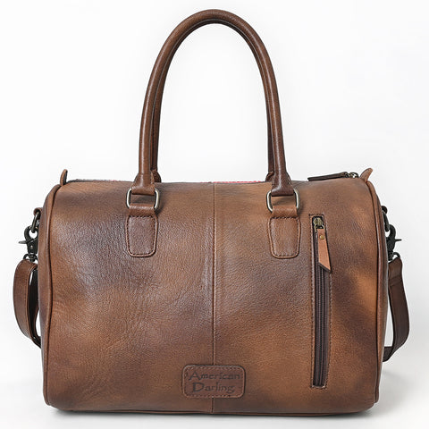 American Darling Western Leather Crocodile Embossed Speedy Bag | Premium Genuine Leather Travel Duffel Bag