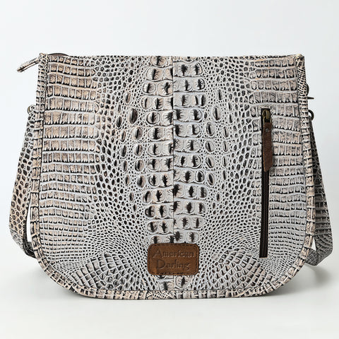 American Darling Western Leather Crossbody Bag with Hand Tooled Floral Carving