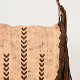 ADBGM472 Western Boho Leather Fringe Crossbody Bag - Distressed Flap with Hand-Laced Detailing