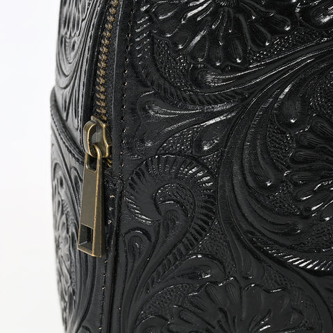 ADBGZ875A Mini Black Leather Backpack | Hand-Tooled Western Bag by American Darling