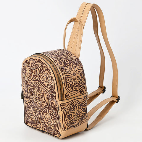 ADBGZ875 Mini Leather Backpack | Hand-Tooled Floral Western Bag by American Darling