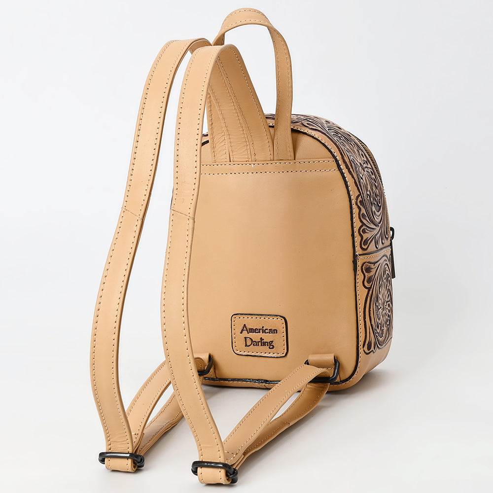 ADBGZ875 Mini Leather Backpack | Hand-Tooled Floral Western Bag by American Darling