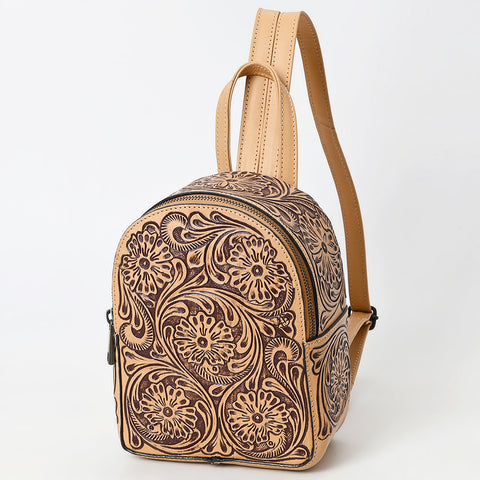 ADBGZ875 Mini Leather Backpack | Hand-Tooled Floral Western Bag by American Darling