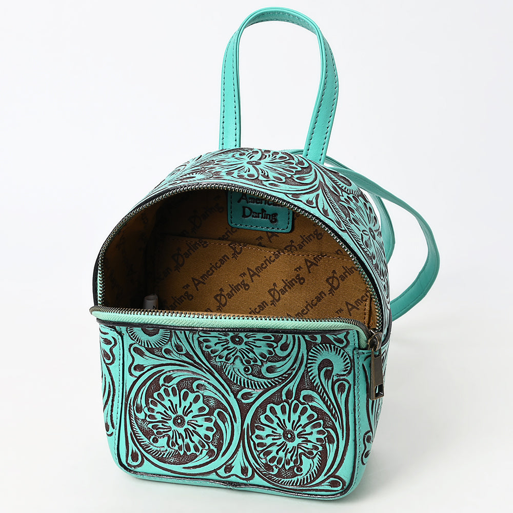 ADBGZ875 Mini Leather Backpack | Hand-Tooled Floral Western Bag by American Darling