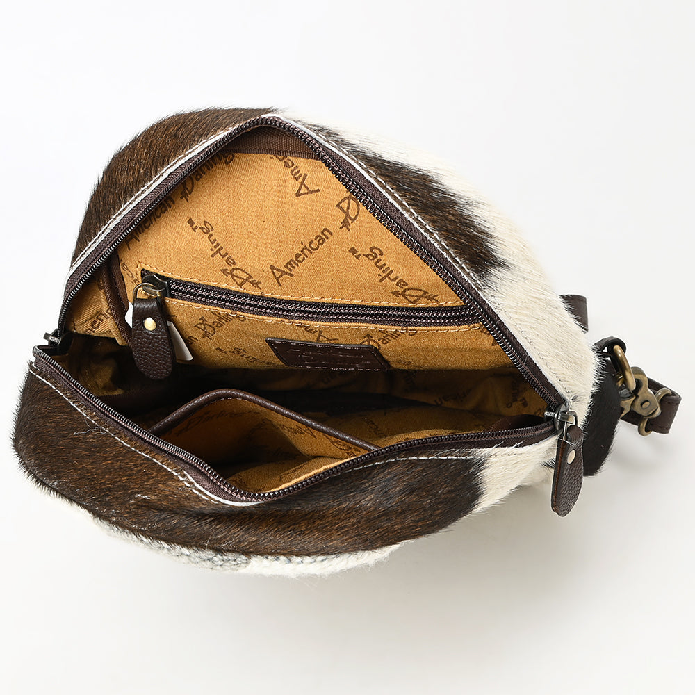 ADBGA631 Southwestern Wool Crossbody Sling Backpack with Cowhide & Buckle Strap