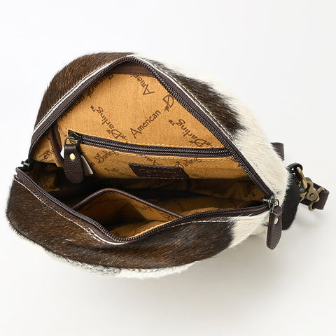 American Darling Hand Woven Saddle Blanket Hair-On Cowhide Genuine Leather Sling Bag
