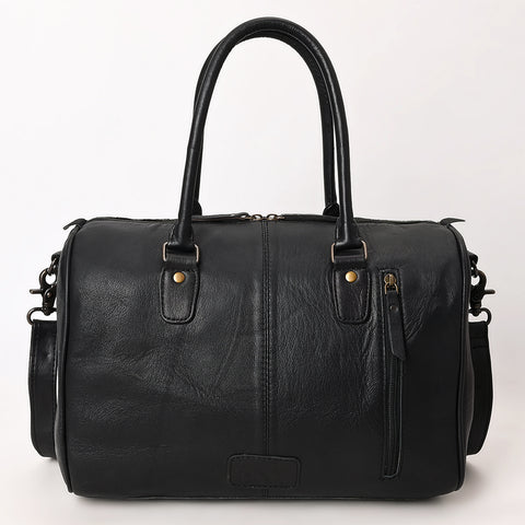 American Darling Black Crocodile Embossed Western Leather Speedy Bag ï¿½ Genuine Vegetable Tanned Travel Bag