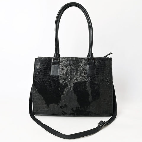 American Darling Western Genuine Leather Crocodile Embossed Tote Bag