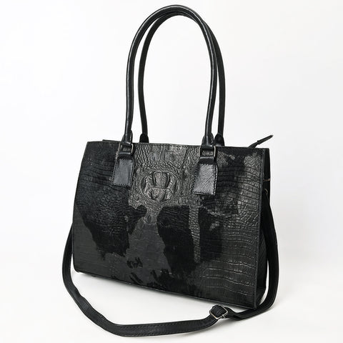 American Darling Western Genuine Leather Crocodile Embossed Tote Bag
