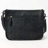ADBG1565D Black Croc Embossed Leather Fringe Crossbody - Western Classic Purse