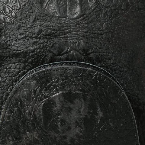 American Darling Western Backpack Bag Handcrafted from Black Crocodile Embossed Genuine Leather