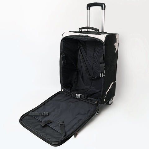 American Darling Western Genuine Leather Travel Case Tooled Detailing & Hair on cowhide Accents