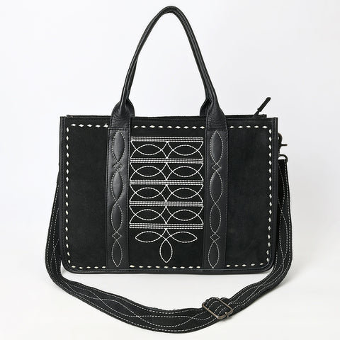American Darling Black Western Genuine suede Leather Tote Bag with Handcrafted Detailing & Premium Craftsmanship