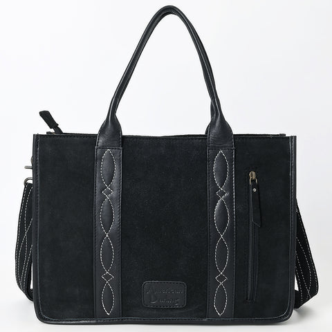American Darling Black Western Genuine suede Leather Tote Bag with Handcrafted Detailing & Premium Craftsmanship
