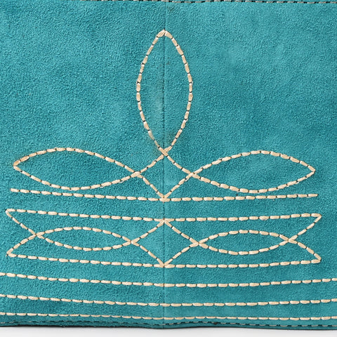 American Darling Genuine Suede Leather Jewelry Case with Floral Tooling and Top Handle