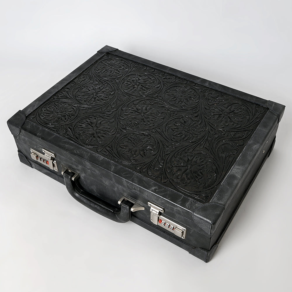 ADBGZ882 Hand-Tooled Leather Jewelry Case with Combination Locks | American Darling