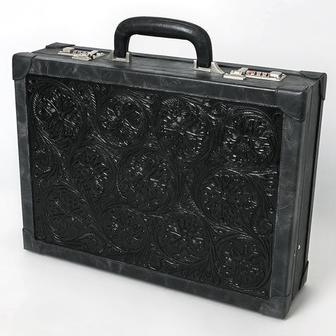 ADBGZ882 Hand-Tooled Leather Jewelry Case with Combination Locks | American Darling