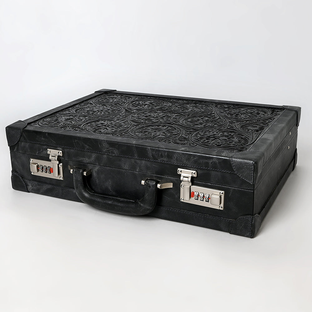 ADBGZ882 Hand-Tooled Leather Jewelry Case with Combination Locks | American Darling