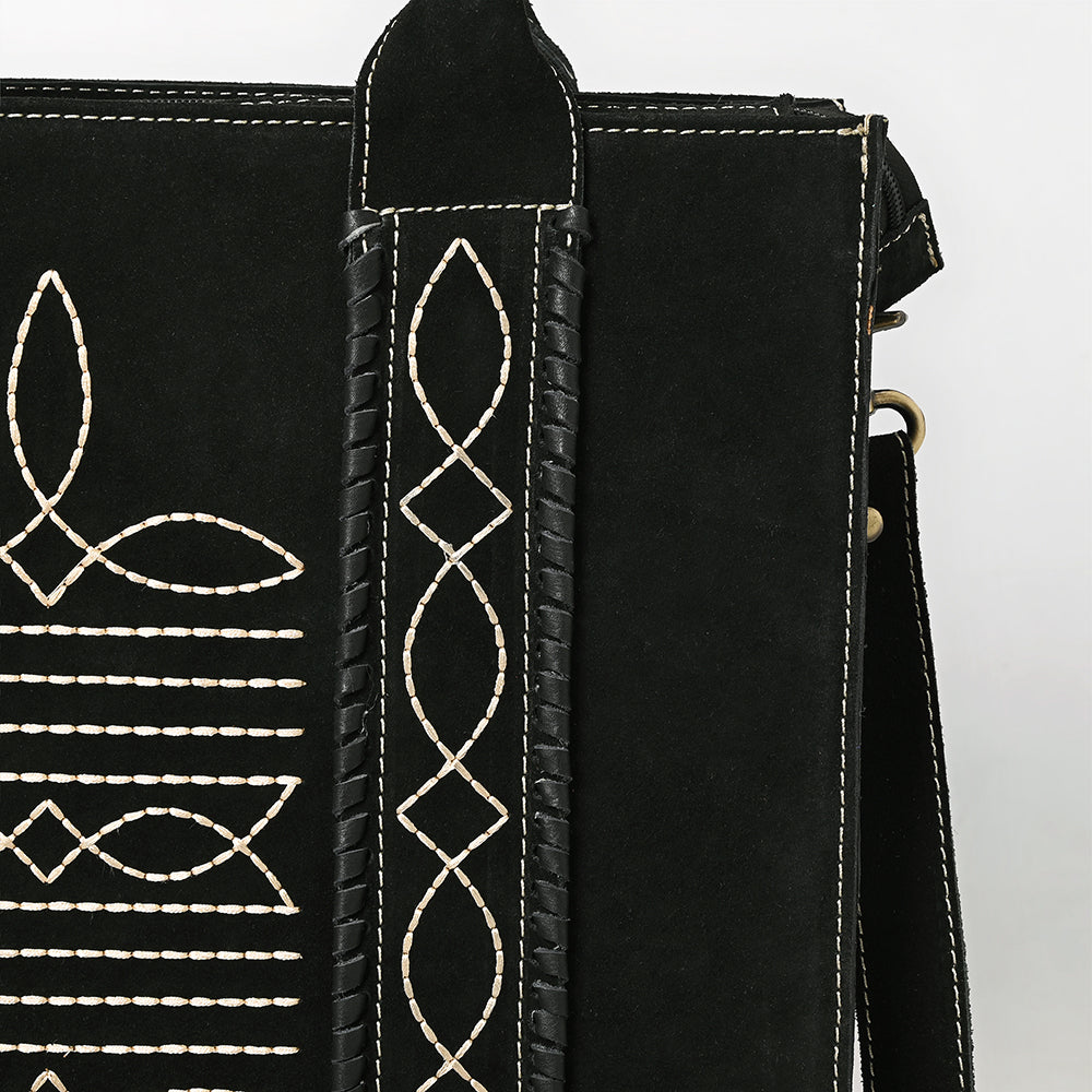 ADBGA607 Western Tote Bag-Genuine Leather with Hand-Stitched Detailing